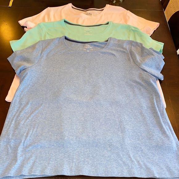 croft & barrow Tops - Bundle of (3) Croft and barrow tshirts XLP heather blue, light pink, mint green